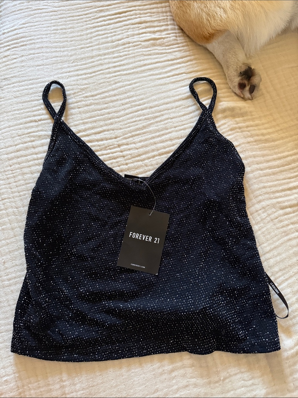 Forever 21 Black Sparkle Bandeau Cami